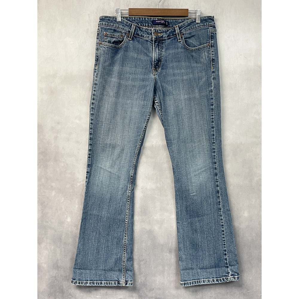Levis Superlow 518 Womens Jeans Size 15 Stretch Denim Bootcut 2000s McBling